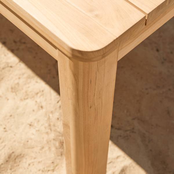 Gartentisch Leon Beige - Teakholz - 204 x 76 x 102 cm