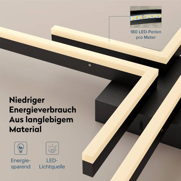Deckenleuchten Alivetta25039 Schwarz - Metall - 80 x 7 x 80 cm