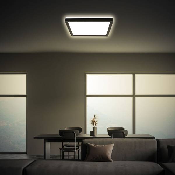 LED Deckenleuchte Tava 7516415 Schwarz - ABS - 24 x 3 x 24 cm