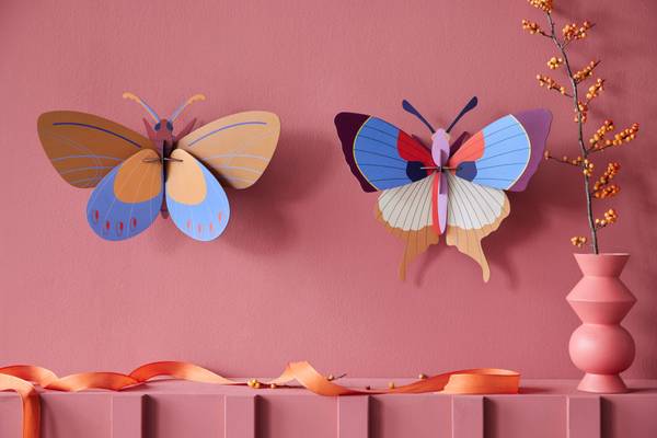 Wandobjekt Azur-Monarch Naturfaser - Papier - 10 x 21 x 34 cm