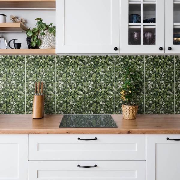 Zelfklevend Wandpaneel Niveus groen - polyester-PVC - 100 x 50 x 0 cm