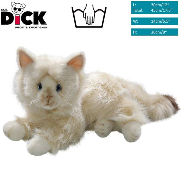 Kuscheltier Katze Birmakatze Beige - Kunstfell - 14 x 20 x 30 cm