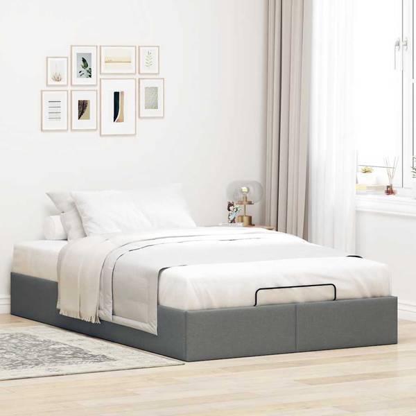 Ottomaanse Bedframe 3043717 donkergrijs - Breedte: 120 cm