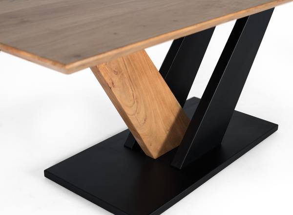 Esstisch 1628 Braun - Massivholz - 100 x 77 x 200 cm