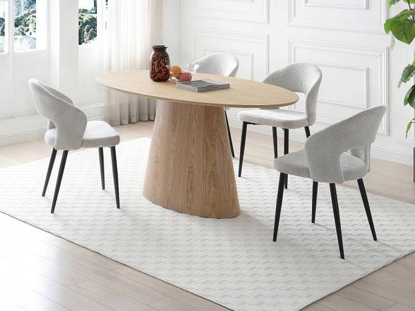 Essgruppe ANTELADA Beige - Holz teilmassiv - 90 x 77 x 160 cm