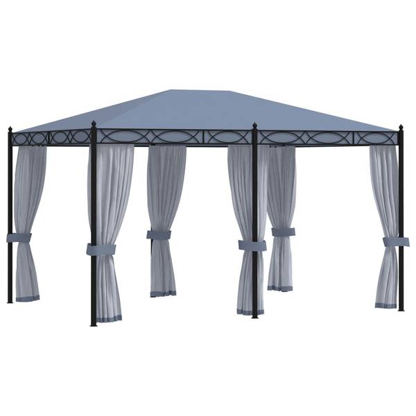 Pavillon 48057 Grau - Polyester - Stahl - 300 x 270 x 400 cm