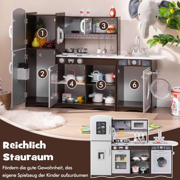 Kinderküche FB32445ORDE Braun - Holzwerkstoff - 29 x 83 x 121 cm