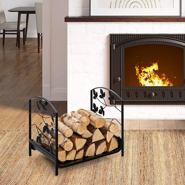 Kaminholzregal  Brennholzregal Schwarz - Metall - 34 x 41 x 48 cm