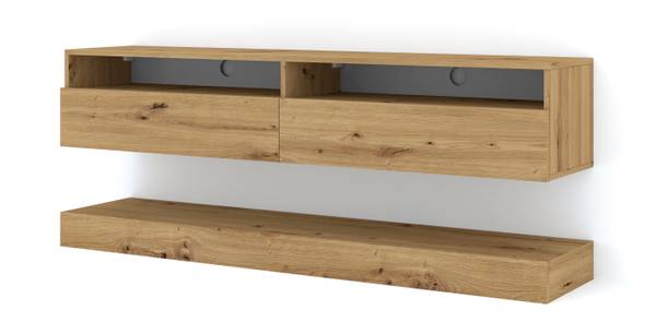 Fernsehtisch DUO 160x34x30+11 Braun - Eiche Hell