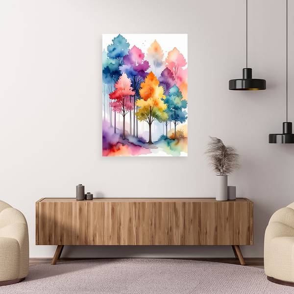 Canvas shilderij Bomen polyester - 30 x 45 x 3 cm