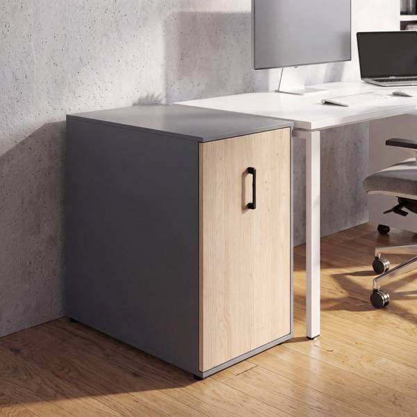 Aktenschrank Q27 Beige - Braun - Dunkelgrau - Grau