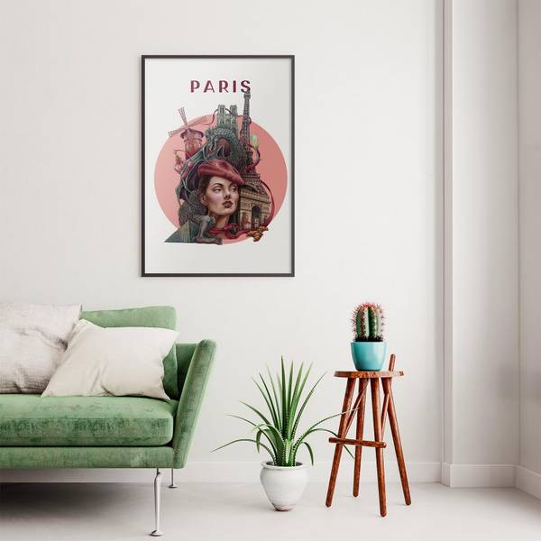 Poster Paris Eiffelturm 42 x 59 cm