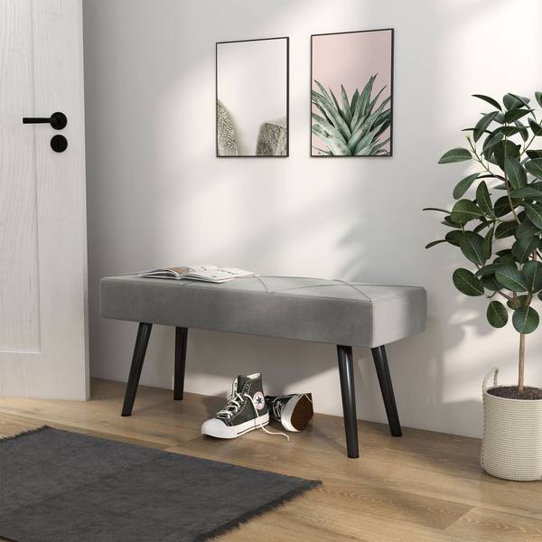 zitbank 831-691V00GN grijs - textiel - 36 x 45 x 100 cm