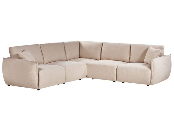 Canapé d'angle côté droit MESNALI Beige - Noir - 268 x 268 cm