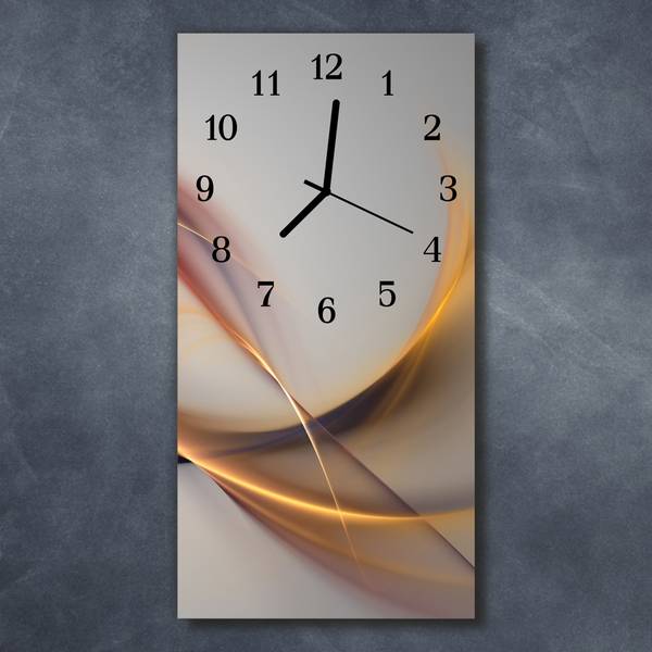 Wanduhr Abstrakt Beige Beige - Glas - 30 x 60 x 1 cm