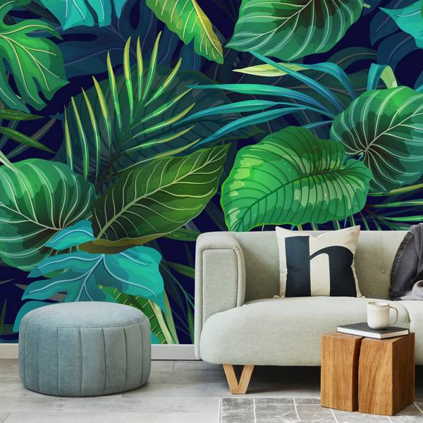 Fotobehang Tropische BLADEREN Natuur 3D 300 x 210 x 210 cm