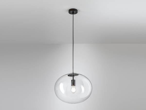 Pendelleuchte Astra Schwarz - Klarglas - 40 x 155 x 40 cm