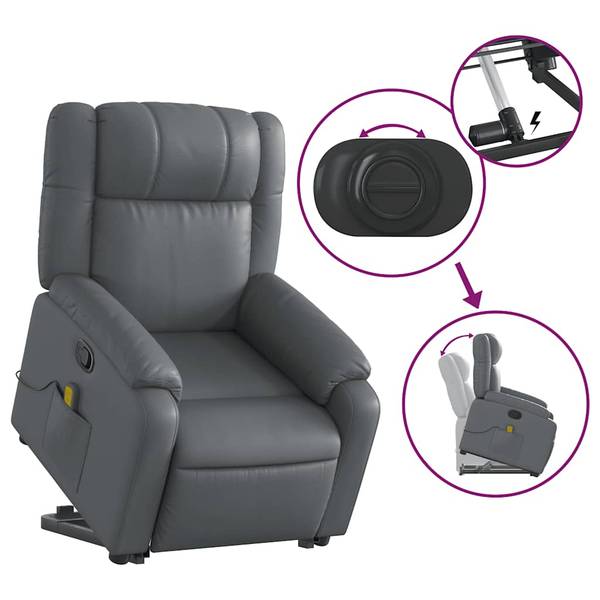 Massagesessel mit Aufstehhilfe 3032396-2 Grau