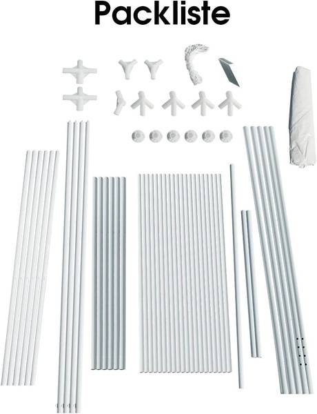 Gartenpavillon Partyzelt 6m x 3m Weiß - Kunststoff - 600 x 260 x 300 cm