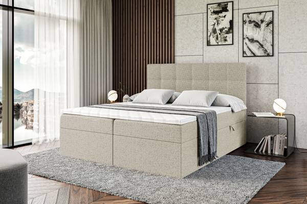 Boxspringbett MARCE Beige - Breite: 160 cm - H3