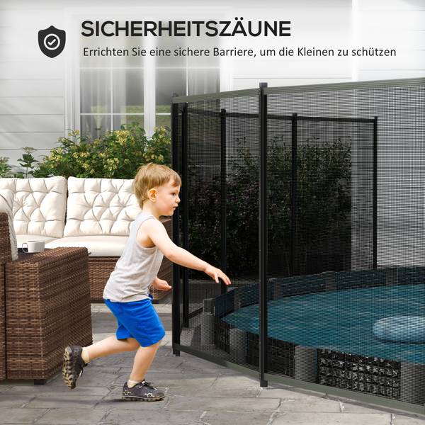 Gartenzaun 844-831V00BK Schwarz - Textil - 3 x 126 x 365 cm