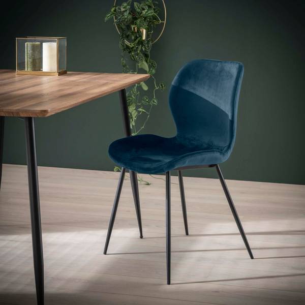 Esszimmerstuhl RONDEA Blau - Metall - 46 x 84 x 51 cm