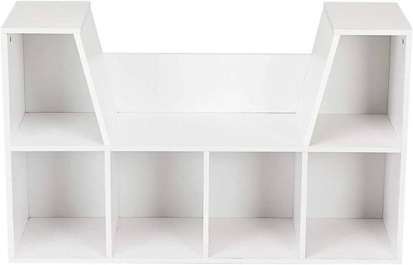 Bücherregal mit Kissen Weiß - Holzwerkstoff - 30 x 63 x 103 cm