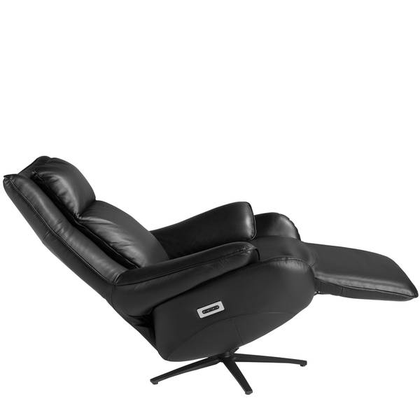 Relax-Drehsessel 5124 Schwarz - Flachgewebe - Kunstleder - 91 x 118 x 86 cm