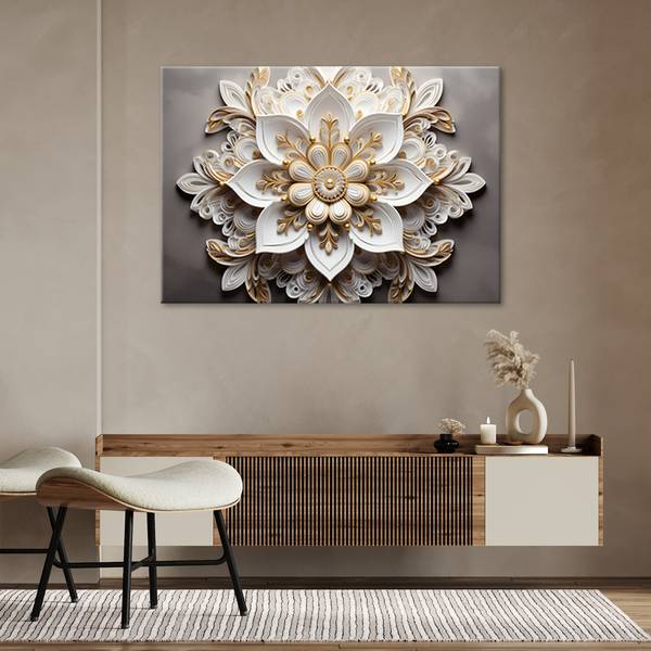 Tableau déco fleur effet 3d 120 x 80 cm