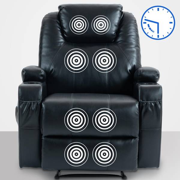 Fauteuil Galena zwart - kunstleer - 83 x 105 x 94 cm