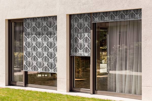 Außenrollo Folia Umbra Schwarz - Textil - 40 x 180 x 1 cm