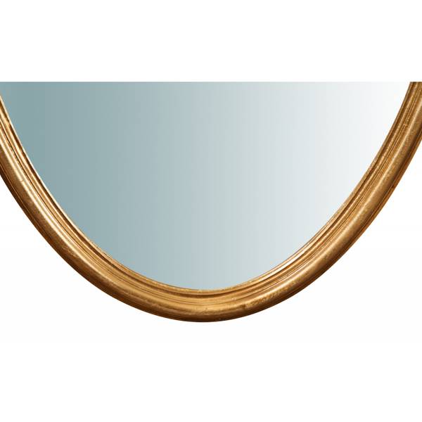 Miroir Mural Ovale SOLAIRE Doré - Bois massif - 2 x 30 x 19 cm