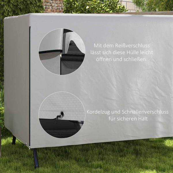 Hollywoodschaukel Abdeckung BB5303 Grau - Kunststoff - 155 x 150 x 215 cm