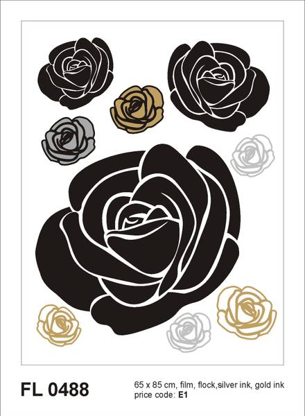 Wandtattoo 600294 Schwarz - Fleece - Vinyl - 85 x 65 x 65 cm