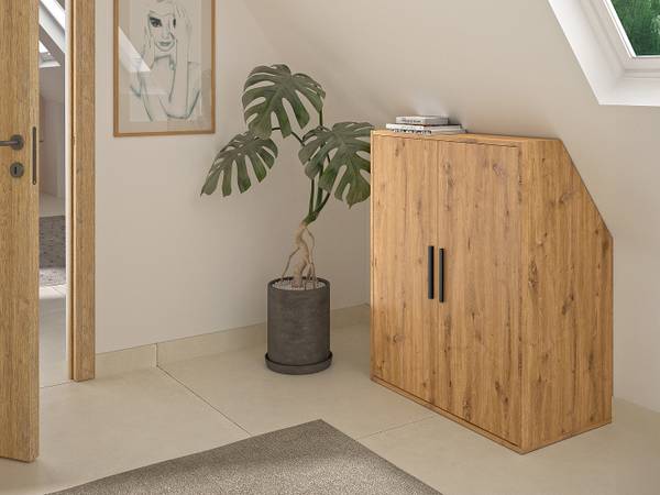 Möbel für Schrägen ADEZIO Beige - Holz teilmassiv - 92 x 110 x 50 cm