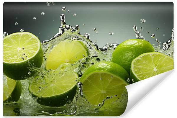 Papier Peint Citrons Verts Agrumes Fruit 90 x 60 x 60 cm