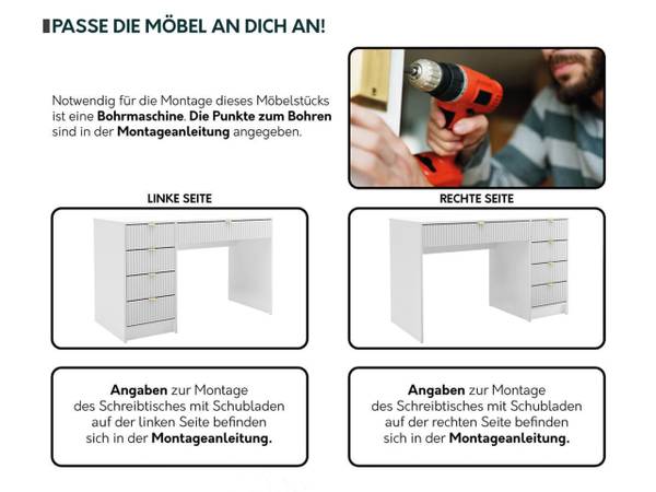 Schreibtisch / Schminktisch Tireno Schwarz