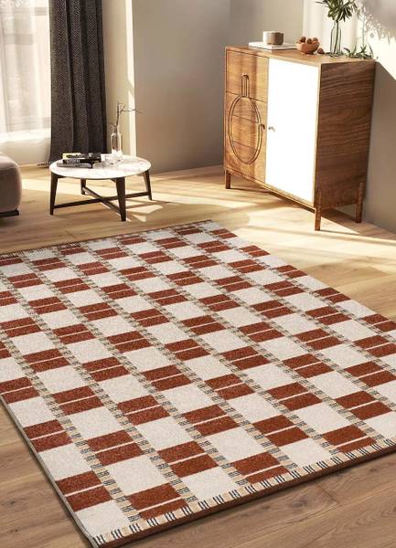 Laagpolig vloerkleed ASTRA beige - koper - 80 x 150 cm