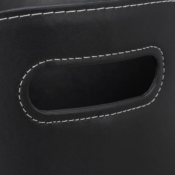 Kaminholzkorb Kunstleder schwarz Schwarz - Papier - Kunststoff - 40 x 32 x 38 cm