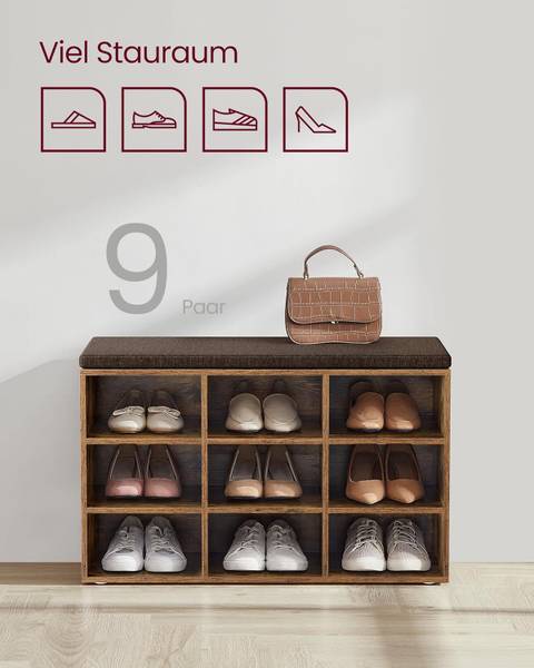 Schuhbank 100639 Braun - Holzwerkstoff - 91 x 39 x 15 cm