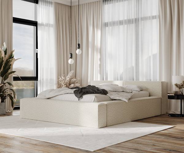 Polsterbett CASTO mit Stauraum Blur Beige - Liegefläche Breite: 160 cm