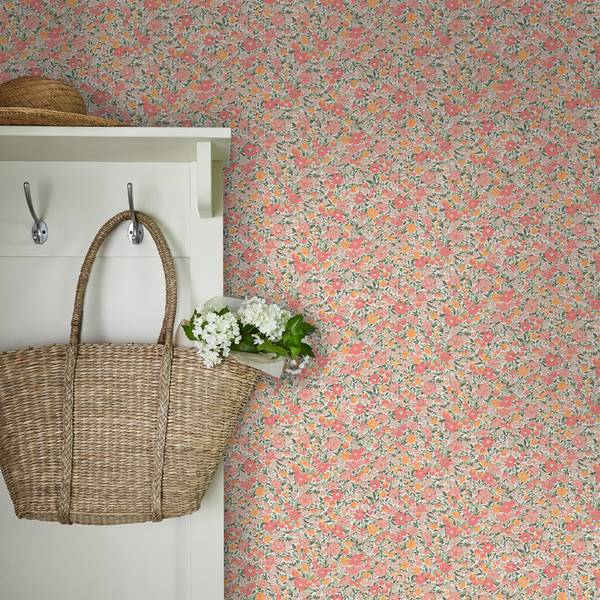 Vliestapete Loveston Chrysanthemen Pink