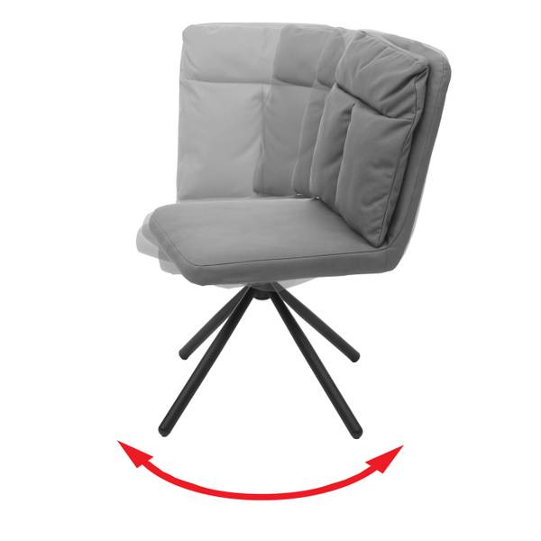 Esszimmerstuhl G58 (6er-Set) Grau - Textil - 50 x 90 x 65 cm