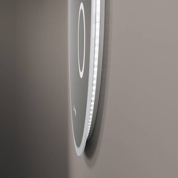 Rund Spiegel Φ 80 cm LED Badspiegel Silber - Glas - 80 x 80 x 3 cm