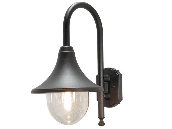 LED Außenwandleuchte Downlight, 44cm Schwarz - Aluminium - Acrylglas - 25 x 44 x 36 cm