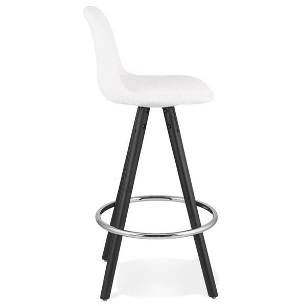 Tabouret De Bar FLORENCE Blanc - Tissu structuré - Tissé à plat - 41 x 87 x 41 cm