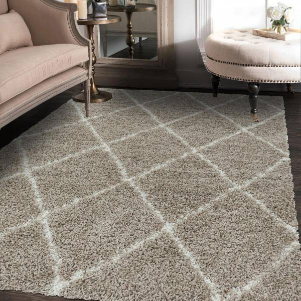 Tapis berbère style SHAGGY A Beige - 80 x 150 cm