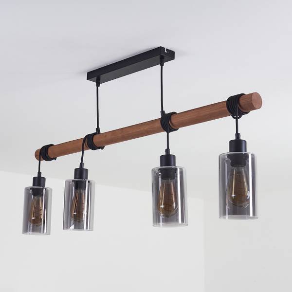 Deckenleuchte Bovo Grau - Aluminium - Klarglas - 10 x 184 x 98 cm