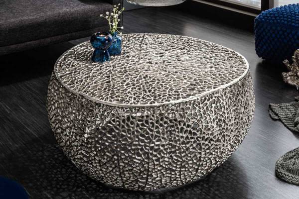 Couchtisch LEAF Silber - Metall - 80 x 41 x 80 cm
