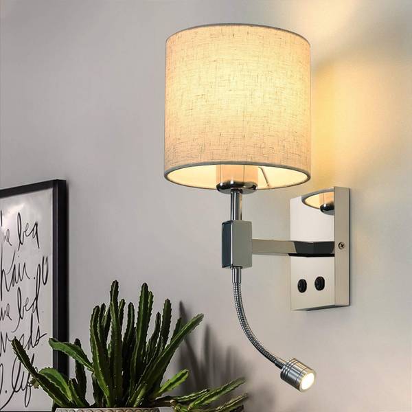 Wandlamp gves wit - ijzer - 20 x 20 x 41 cm